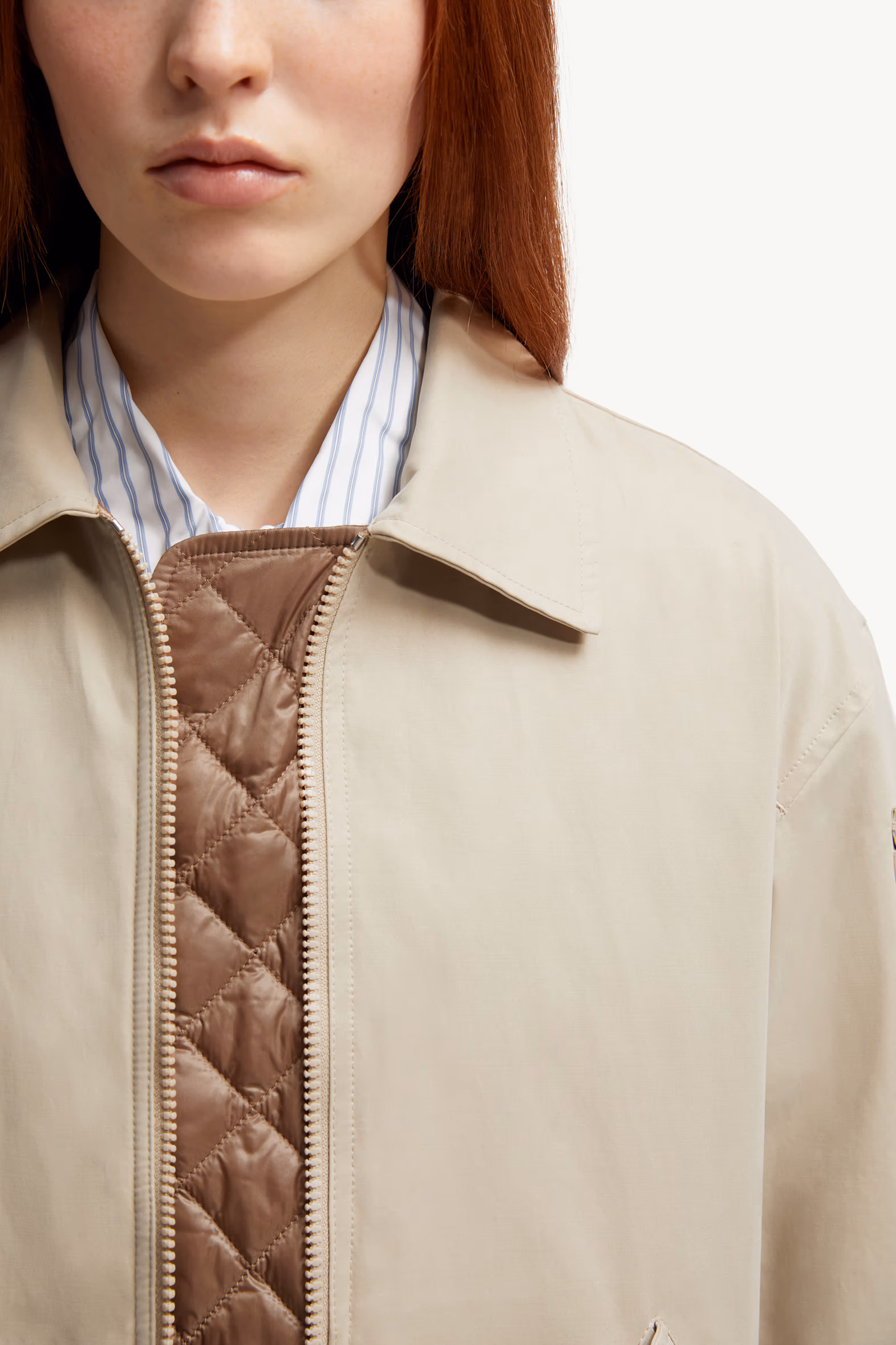 Felci Padded Shirt Jacket Women Grey Beige Moncler 6